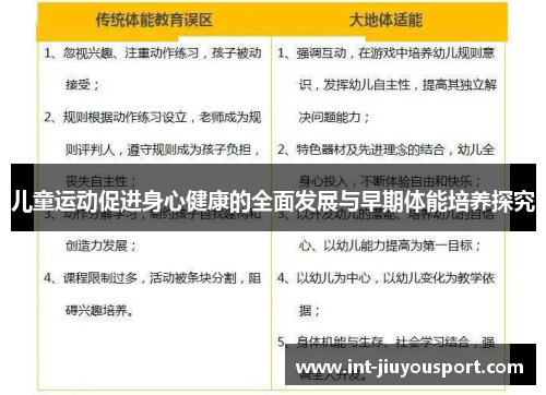儿童运动促进身心健康的全面发展与早期体能培养探究